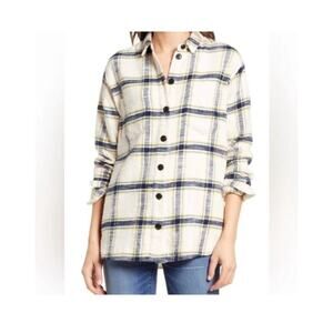 Madewell Oversized Ex Boyfriend Flannel Shirt Size Medium